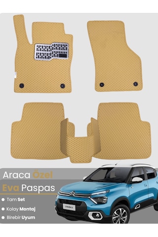 Citroen C3 2017-2025 Uyumlu Eva Paspas Tam Set Araca Özel,su Geçirmez,hızlı Ve Kolay Montaj