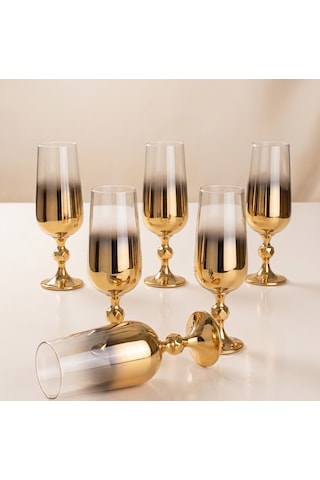 Titanyum Gold Kahve Yanı Su Bardak 180 Cc Altın