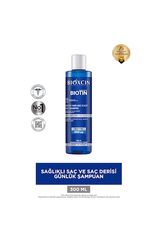 Bioxcin Biotin Şampuan 300 ml - Tüm Saç Tipleri Için Saç ve Deri Şampuanı Günlük Kullanım