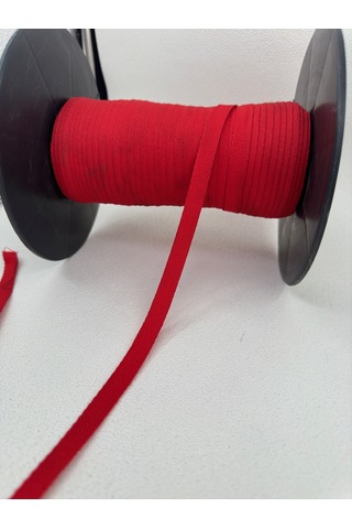 1 Cm Balıksırtı Şerit - 10 Metre - Kırmızı - Polyester