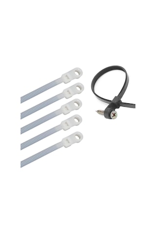Powermaster Pm-26330 Vida Delikli Kablo Bağı Plastik Kelepçe 100lü Paket Beyaz 3.6x150mm Klemens Klips Cırt Cırt