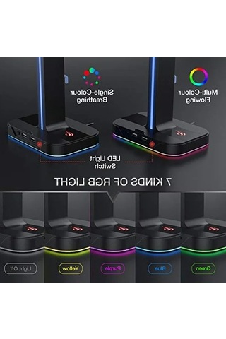 Rgb Aydınlatmalı Kulaklık Tutucu, 2 Usb Girişi İle Oyunculara Özel