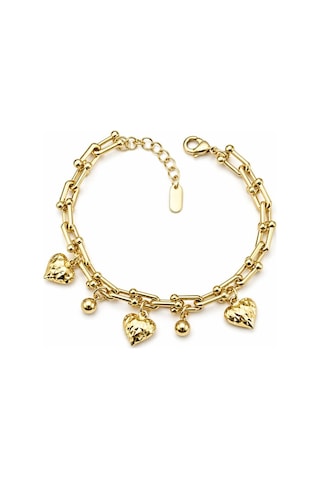 Gm Jewelry Kalp Charm Bileklik Gold Zincir Şık Kadın Model Altın