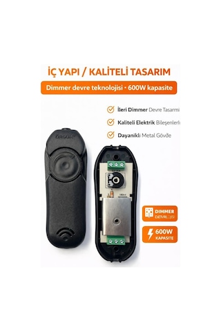 Şahnet Dimmer Arapuar Anahtarı - Işık Ayarlı Anahtar Siyah