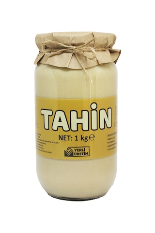 Laçoko Şekersiz Vegan İnce Öğütülmüş Susam Tahin Cam Kavanoz 1 KG