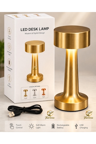 Or511 Dokunmatik Şarjlı Masa Lambası 3 Işık Modlu, Dimmerli, Usb Şarjlı Led Masa Ve Gece Lambası Çok Renkli