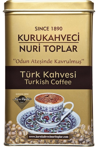 Nuri Toplar Teneke Kutuda Geleneksel Türk Kahvesi 1,2 KG Çikolata Hediyeli