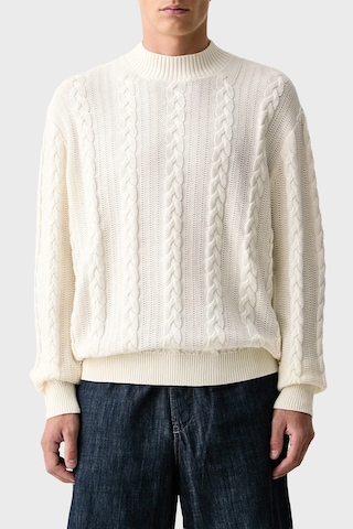 Armani Exchange Yün Karışımlı Örgü Desenli Bisiklet Yaka Kazak Erkek Kazak Xm003563 Af14008 U0007 Kırık Beyaz