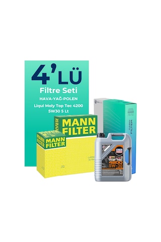 Mann Bmw 3.20 Benzinli Filtre Bakım Seti Liqui Moly Motor Yağlı (2019-2023) 4 Lü -