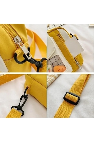 Tongxida Bosphorusboutique Yeni Versiyonu Pembe Omuz Öğrenci Mcrtrade Maç Küçük Kore Kız Kare Kanvas Kadın Fonksiyonlu Çanta Pembe