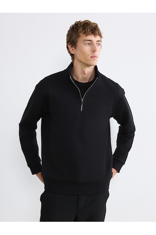 Lcw Vision Siyah Dik Yaka Erkek Sweatshirt