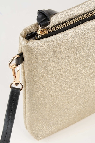 Vivaq Kadın Bellis Simli Gold Astarlı Suni Deri Bilek Askılı Portföy El Ve Clutch Çanta
