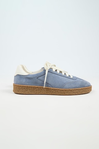 Krahe Palminteri 2 Erkek Hakiki Deri Bağcıklı Mavi-ekru Sneakers
