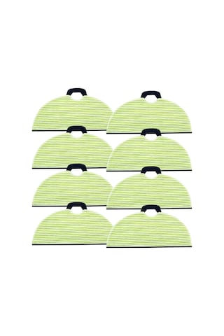 Teltree 8'li Robot Süpürge Mop Padı Seti - Yedek Temizleme Bezleri Yeşil