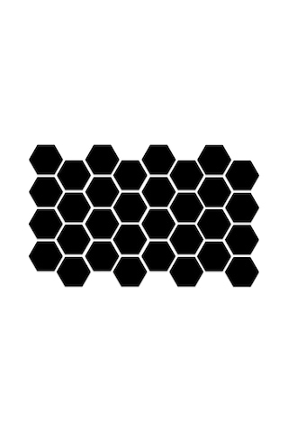 Yifomall 32 Adet Siyah Akrilik Hexagon Yansıtlı Duvar Sticker - Dıy Ev Dekorasyonu, Çocuk Odası/yatak Odası/banyo Uygun, 8x7x4cm, Kolay Kurulum & Geri Çekilebilir Siyah