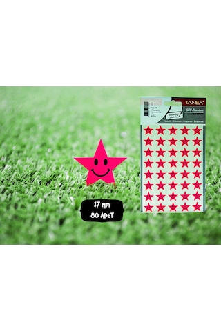Tanex Tnx-306 Flo Yıldız Pembe Gülen Etiketi 17 MM 80 Adet