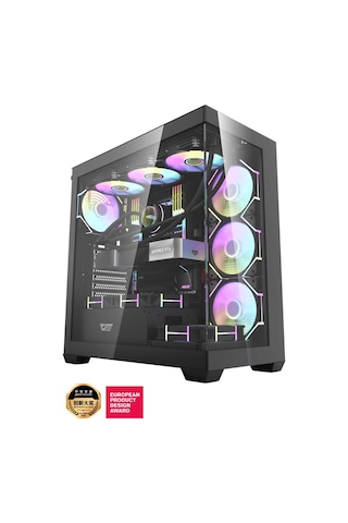 Aıgo Ds900 At-750w 80+ Bronze Usb3.0 Type-c 4 12cm Fan Temperli Cam Siyah Atx Kasa