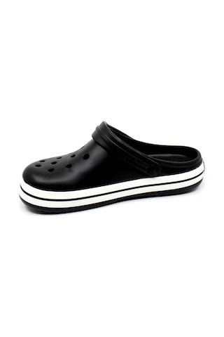 Akınalbella 195 Siyah-beyaz-siyah Unisex Sabo Terlik Siyah