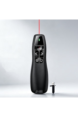 Maks Technology Mkst K400 Wireless Presenter Kablosuz Uzaktan Kumandalı Lazer Sunum Kalemi - Siyah