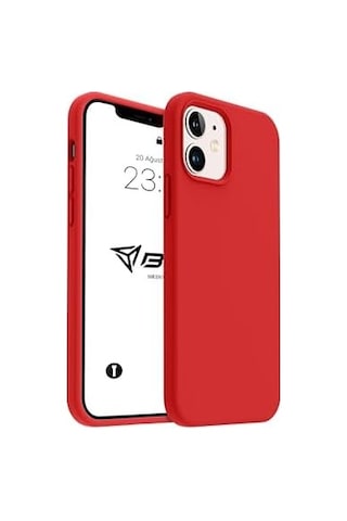 İphone Kılıf İnce Sıvı Silikon 3 Katmanlı Tam Kaplamalı Yumuşak Jel Kauçuk Kılıf Kapak Açık Kırmızı, İphone 11