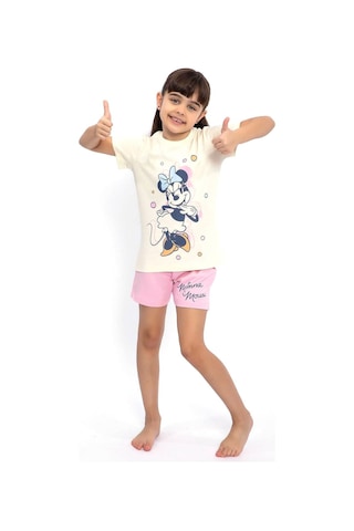 Minnie MouseD4641-3 Kız Çocuk Şort Takımı