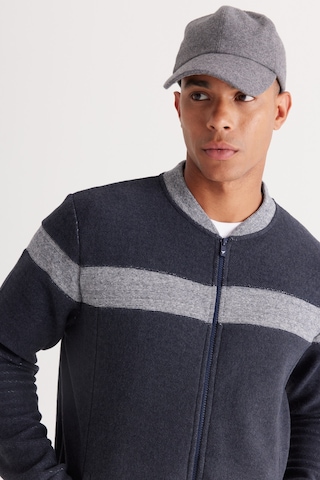 AC&Co / Altınyıldız Classics Erkek Indıgo Melanj Oversize Fit Bol Kesim Kolej Yaka Pamuklu Sweatshirt İndigo