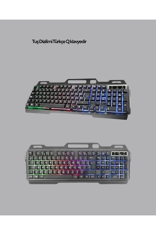 Gaming - 5 - Set Işıklı Klavye Mouse + Bluetooth 5.2 Kulaklık - Spt-gld - Oyuncu Paketi Diğer