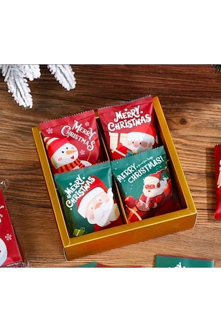 Yılbaşı-noel Kurabiye Bisküvi Ambalaj Poşeti -5 Adet