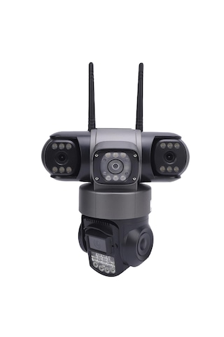 Profesyonel 6mp 4g Sım Ptz Kamera: Üçlü Lens, 360 Panoramik İzleme, 7/24 Kesintisiz Kayıt, Hareket Algılama Ve Sesli Alarm, Gece Görüş, Suya Dayanıklı