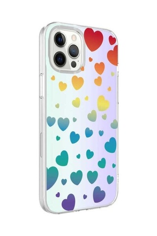 Apple Uyumlu iPhone 12 Pro Kılıf Zore M-blue Desenli Kapak Heart No3