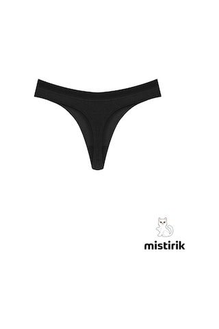 Paulo Model Fitilli Tanga Slip Iz Belli Etmez Külot Siyah Renk Siyah