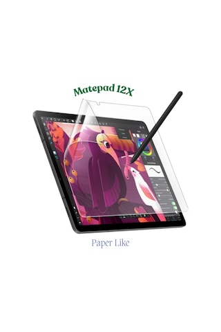 Fuchsia Mate Pad 12x İle Uyumlu Gerçek Kağıt Özellikli Paper Like Tablet Ekran Koruyucu