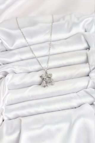 316l Çelik Zincir Gümüş Renk Erkek Kız Model Kadın Kolye - Prt3500eb09341-95263 Gümüş