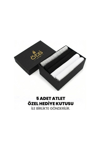 Öts Premium Erkek 5 Li %100 Pamuk Atlet Süprem Hediye Kutulu Nefes Alan Doku 1210-k Çok Renkli