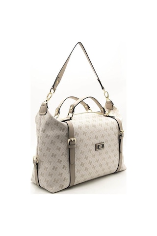 Silver Polo Sp1064 Kadın Seyahat Çantası Monogram Bej-kum