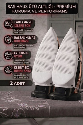 Sas Haus 2 Adet Teflon Ütü Altlığı Yanmaz Parlama Önleyici Ütü Koruma Aparatı Kaygan Taban Tüm Ütülerle Uyumlu