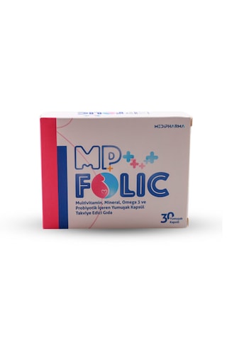 Mp Folic Multivitamin Mineral, Omega-3 Ve Probiyotik içeren Takviye Edici Gıda 30 Tablet