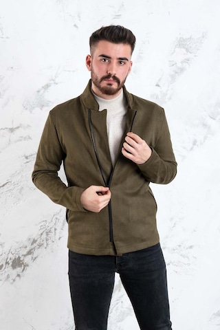 Nubuk Baharlık Slimfit Mont Yeşil