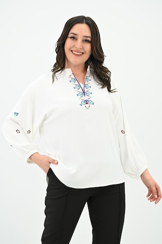 Koza Butik Kadın Nakış Detaylı Uzun Kollu Bluz 1715-24 001