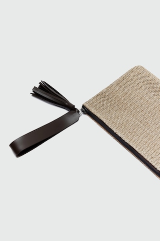 Shule Bags Juno Püskül Detaylı Hasır Clutch Çanta Kahve Kahve
