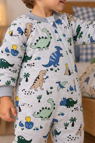 Babyhola 2.5 Tog Yorgan Gerektirmeyen Kalın Elyaf Dolgulu Çocuk Uyku Tulumu Pamuk Astarlı Unisex 6020 Füme
