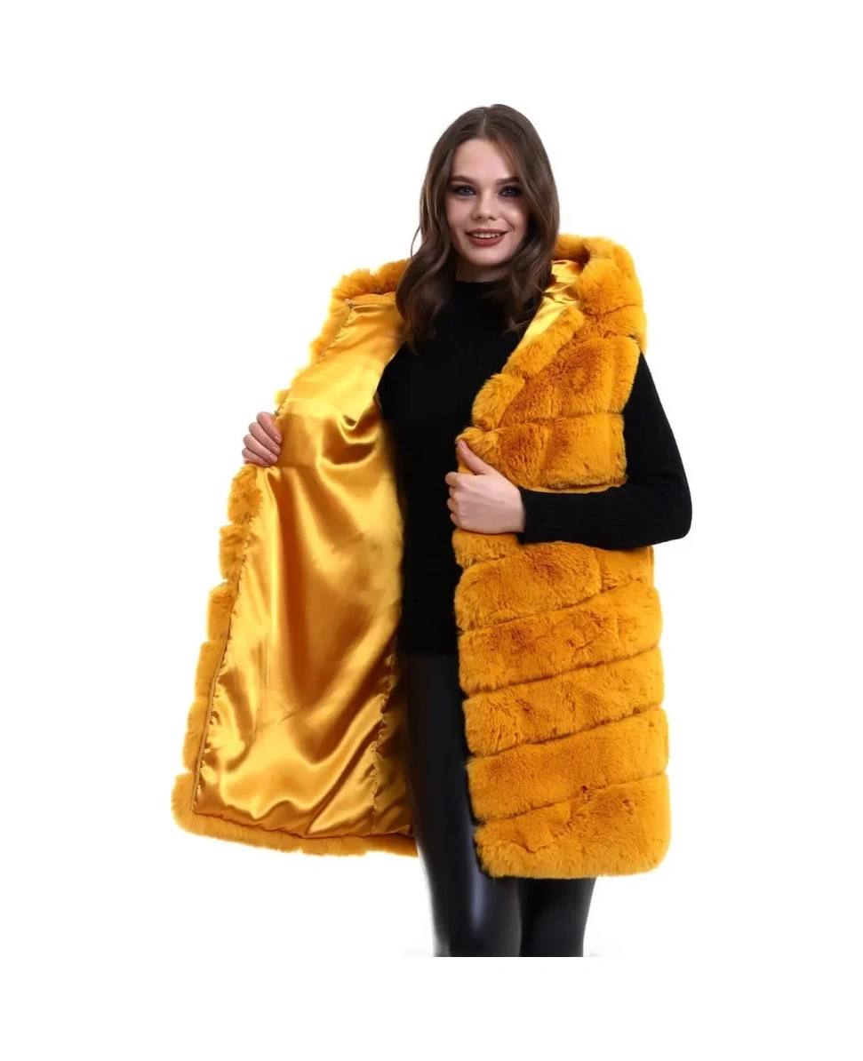 Dogutrend Reks Kapüşonlu Yelek - Sarı