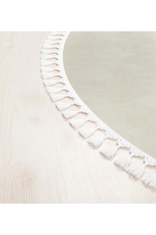 Valeryhome Vl Comfort Düz Saçaklı Peluş Düz Yolluk Ekru Ekru