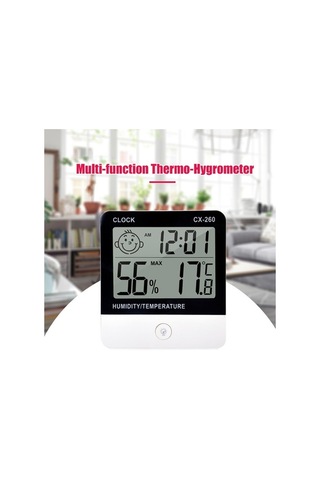 Ulzyvf Mini Termometre Higrometre: Büyük Lcd Ekran, Sıcaklık, Nem Ve Zaman Göstergeli, Pratik Ve Şık Tasarım, Küçük Boyutlu Model