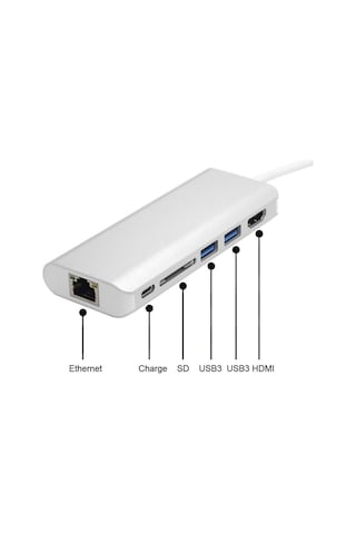 6 In 1 Type-C To Hdmi 2 Usb 3.0 Gigabit Sd Kart Type C Çevirici 215204028