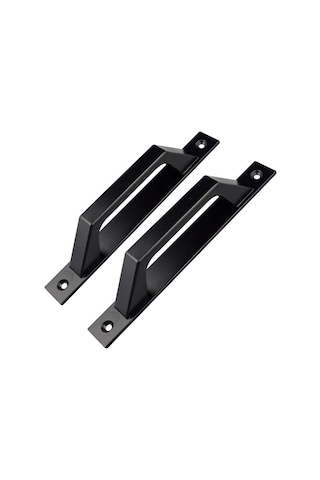 Ahşap Bahçe Kapıları İçin 2'li Paket D Şeklinde Kapı Kolları Siyah 200 Mm