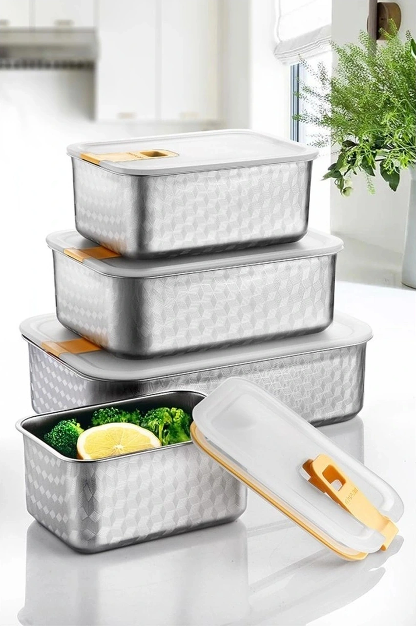 Perfect Seal Paslanmaz Çelik Saklama Kabı 4 Lü Set Çok Renkli