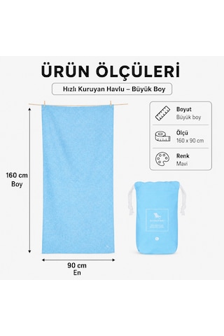 Dock And Bay Hızlı Kuruyan Havlu Essential L Lagoon Blue Mavi