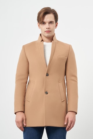 İmza Camel Kaşe Dik Yaka Kapitoneli Astar Slim Fit Dar Kesim Klasik Kaban 1008245171 Camel