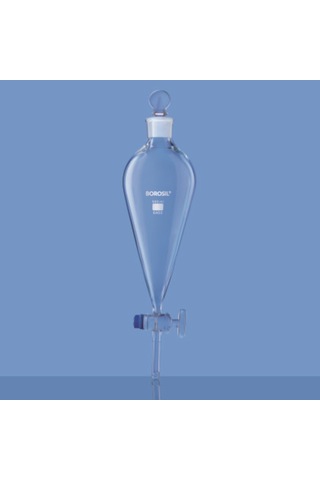 Ayırma Hunisi 1000 Ml - Cam Musluk - Plastik Tıpalı - Borosilikat